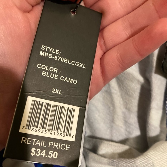 🌟2/$20 NWT Men’s Galaxy by Harvic blue Camo shorts - Picture 8 of 11